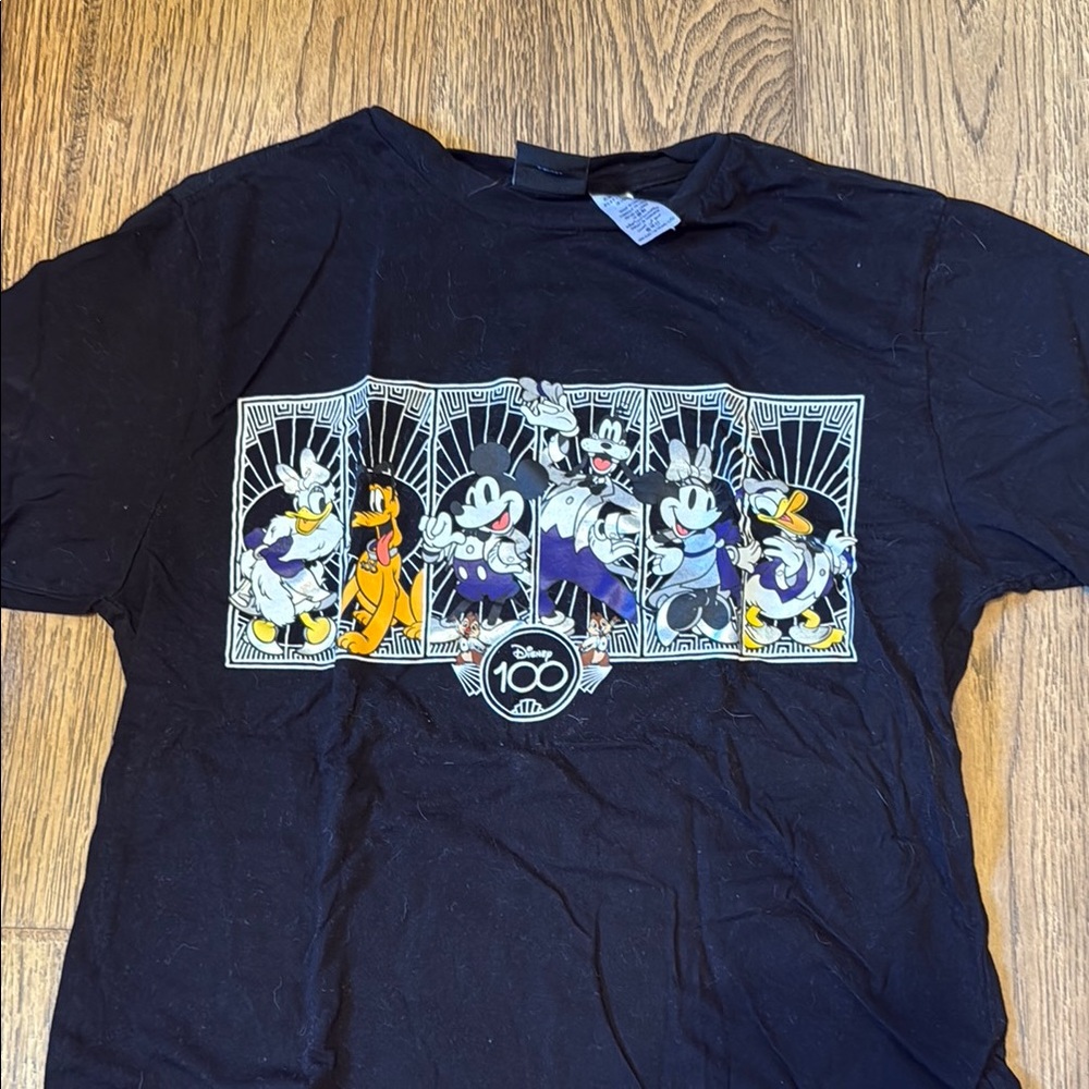 Disney 100 Black T-Shirt with Classic Characters